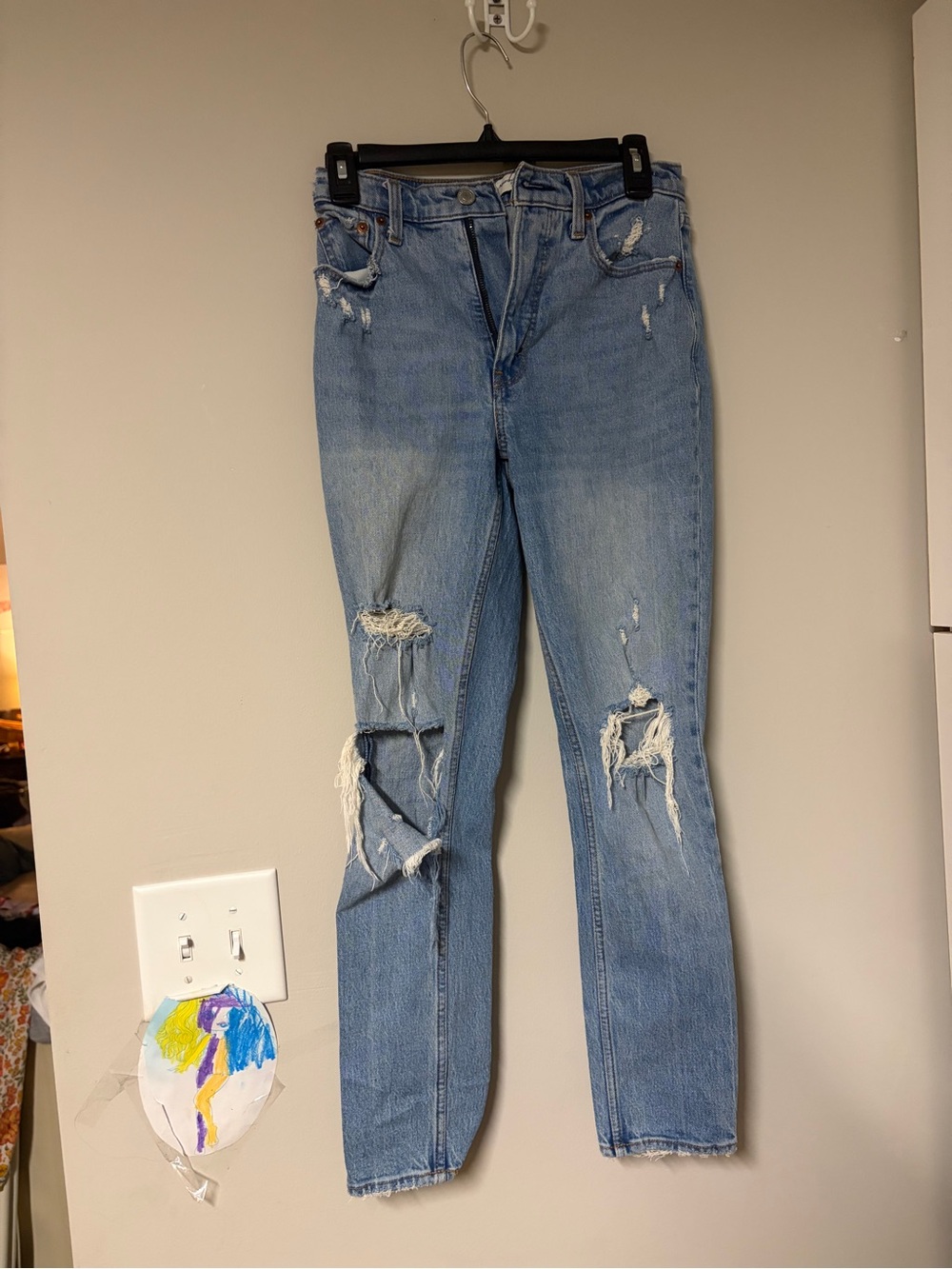 Y2K Abercrombie & Fitch The Skinny High-Rise Distressed Mom Jeans